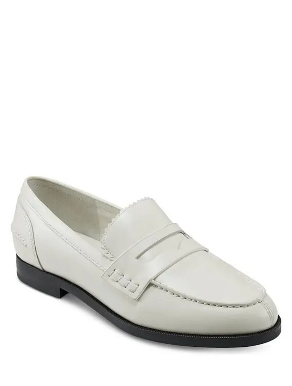 NWOT Marc Fisher White Milton Leather Slip-On Loafers - Sz 9